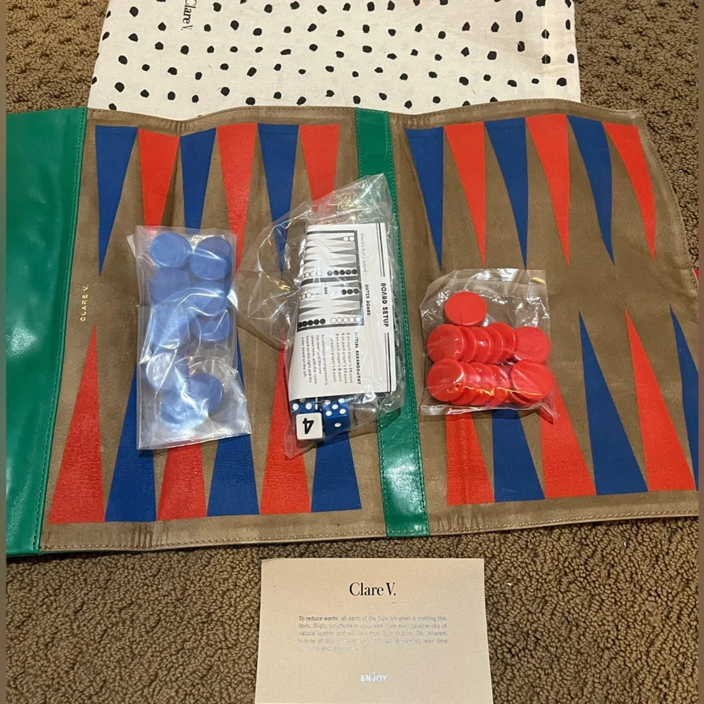 Clare V Backgammon Set - green - Picture 3 of 5